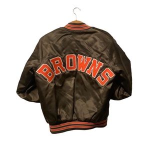 Cleveland Browns Locker Line 1980s Satin Jacket